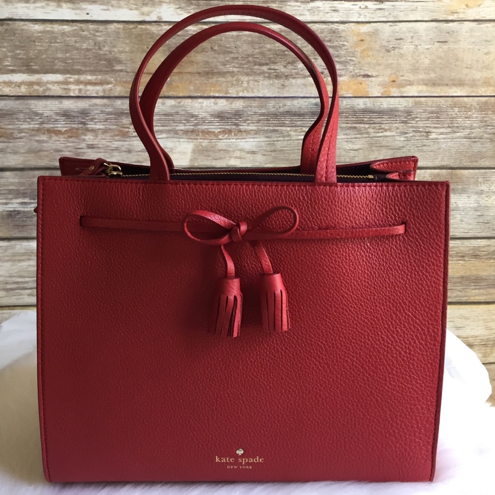 Kate spade hayes Street Large isobel Rosso satchel - Picture 3 of 8